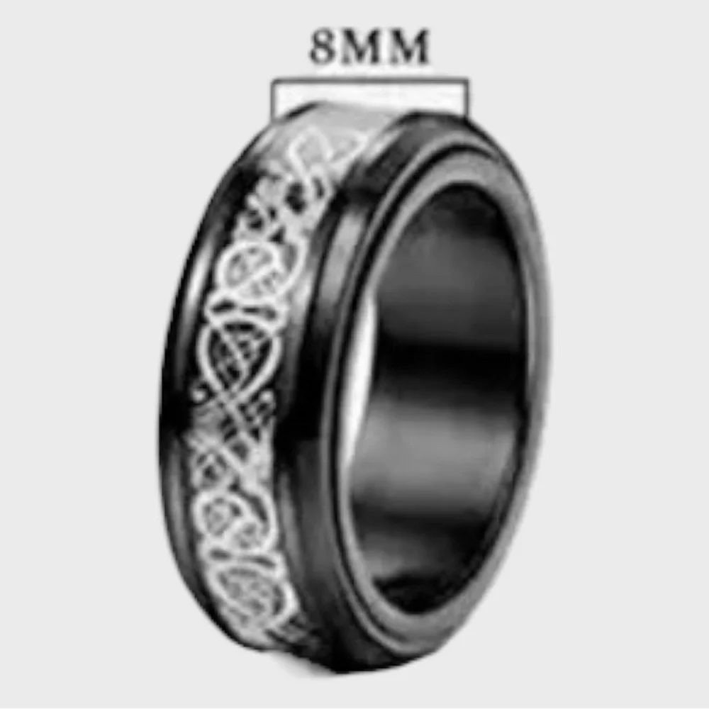 Stainless Steel Black Geometric Ring - Picture 3 of 8